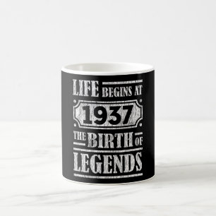 88 Year Old 1937 Birth Of Legend 88th Birthday Coffee Mug