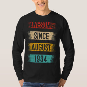 88 Year Old Awesome Since August 1934 88th Birthda T-Shirt