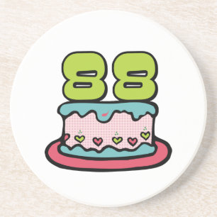 88 Year Old Birthday Cake Coaster