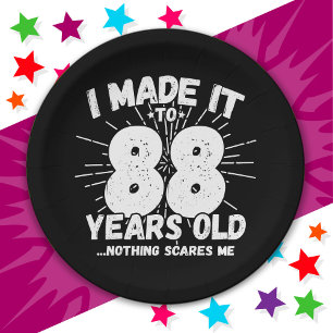 88 Year Old Sarcastic Meme Funny 88th Birthday Paper Plate