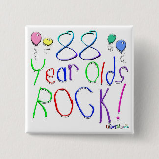 88 Year Olds Rock ! 15 Cm Square Badge