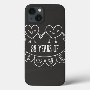 88th Anniversary Gift Chalk Hearts iPhone 13 Case