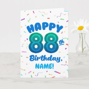 88th Balloon Number Custom Name Birthday Card