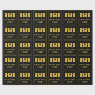 88th Birthday – Art Deco Inspired Look "88" & Name Wrapping Paper