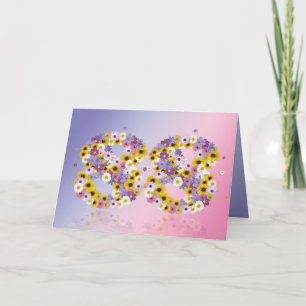 88th birthday card with flowery letters