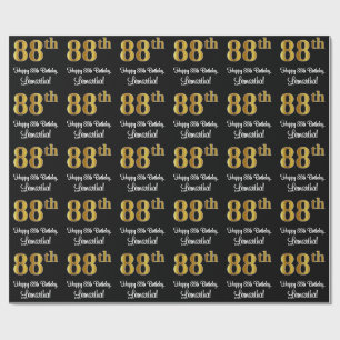 88th Birthday: Elegant Luxurious Faux Gold Look # Wrapping Paper