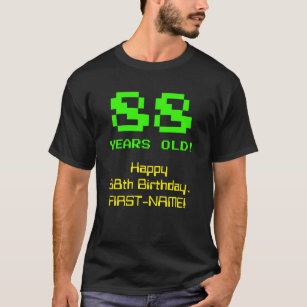88th Birthday: Fun, 8-Bit Look, Nerdy / Geeky "88" T-Shirt