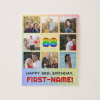 88th Birthday: Fun Rainbow #, Custom Name & Photos