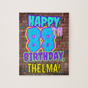 88th Birthday ~ Fun, Urban Graffiti Inspired Look Jigsaw Puzzle