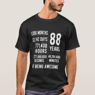 88th Birthday Men Women Funny 88 Years Old T-Shirt