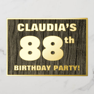 88th Birthday Party: Bold, Faux Wood Grain Pattern