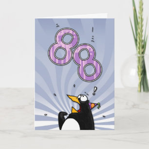 88th Birthday - Penguin Surprise Card