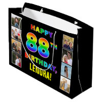 88th Birthday: Rainbow Text, Custom Photos & Name
