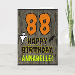88th Birthday: Spooky Halloween Theme, Custom Name Card