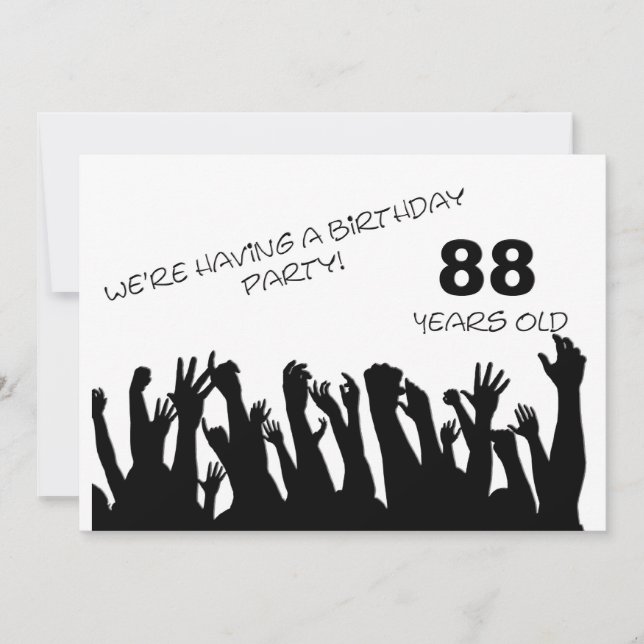 88th party invitation with cheering crowds (Front)