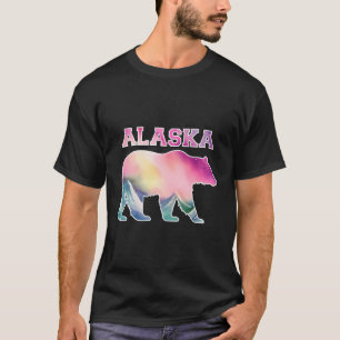 89672 Alaskan Bear Northern Lights Aurora Borealis T-Shirt