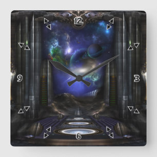 89-123-A9p2 Arsairian 7 Reporting Square Wall Clock