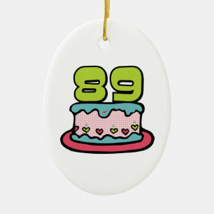 89 Year Old Birthday Cake Ceramic Tree Decoration