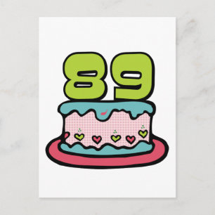 89 Year Old Birthday Cake Postcard