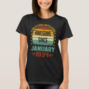 89 Year Old Gifts Awesome Since January 1934 89th T-Shirt