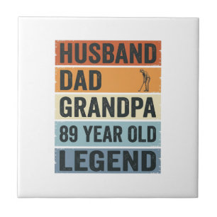 89 Year Old Husband Dad Grandpa Legend Shirt_1 Ceramic Tile