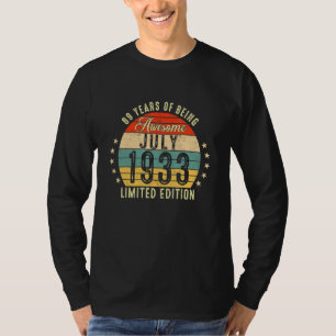 89 Year Old  July 1933  89th Birthday T-Shirt