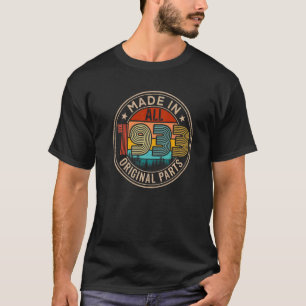 89 Year Old Made in 1933 Original Parts 89th Birth T-Shirt