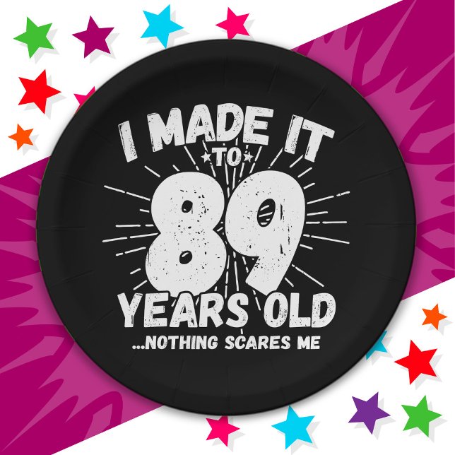 89 Year Old Sarcastic Meme Funny 89th Birthday Paper Plate (Creator Uploaded)