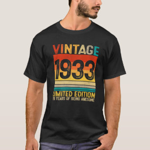 89 Years Of Being Awesome Vintage 1933 89Th Birthd T-Shirt
