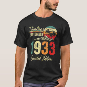 89 Yr Old Vintage September 1933  89th T-Shirt
