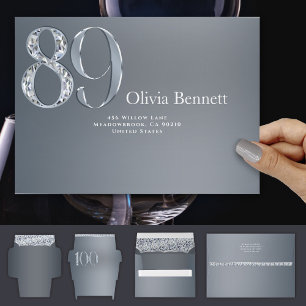 89th Anniversary Diamond Number Eighty Nine Silver Envelope