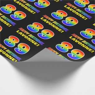 89th Birthday: Bold, Fun, Simple, Rainbow 89 Wrapping Paper