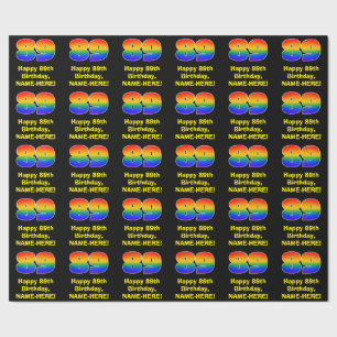 89th Birthday: Fun, Colourful Rainbow Inspired # 8 Wrapping Paper