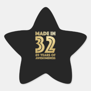 89th Birthday Gifts   Grandpa Gifts  Birthday Gift Star Sticker
