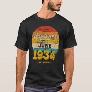 89th Birthday In JUNE 2023 Awesome Since 1934 T-Shirt