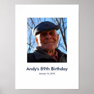 89th Birthday photo custom Sign In Party Board 89