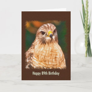 89th Birthday, Red-shouldered Hawk Card