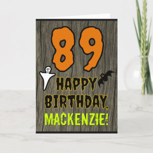89th Birthday: Spooky Halloween Theme, Custom Name Card