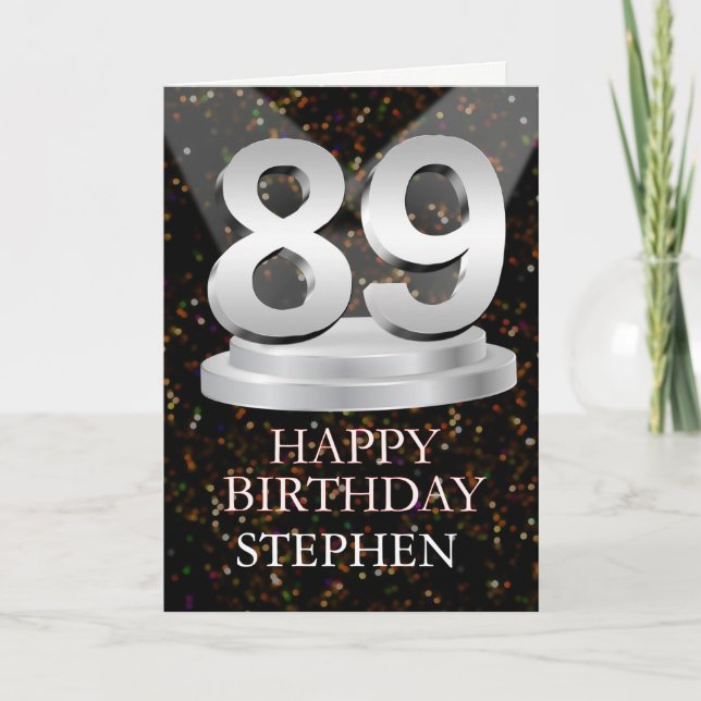 89th Birthday Spotlights Add A Name Card (Front)