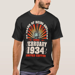 89th Birthday Vintage Guitarist Guitar February 19 T-Shirt