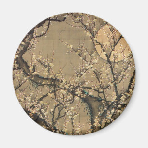 8. 梅花晧月図, 若冲 Moon and Plum blossoms, Jakuchū Magnet