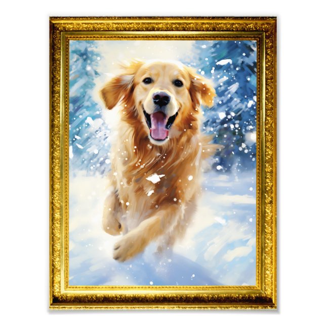8.5 x 11 Photo Wall Art Golden Retriever Dog  (Front)