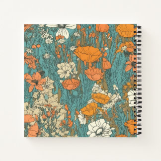 8.5" x 8.5" Hardcover Notebook: Blooming Flowers Notebook