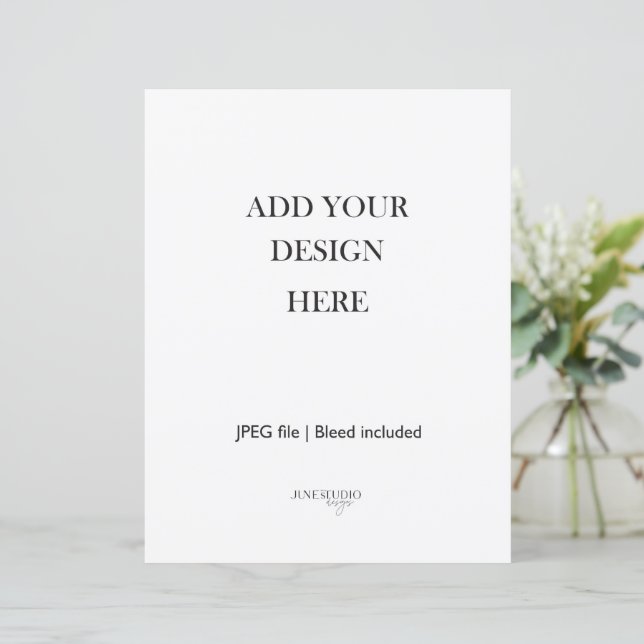 8.5x11" Card Stock 110 lb Full Page (Standing Front)