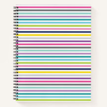 8.5x11 Spiral Notebook Bright and Cheerful Stripe