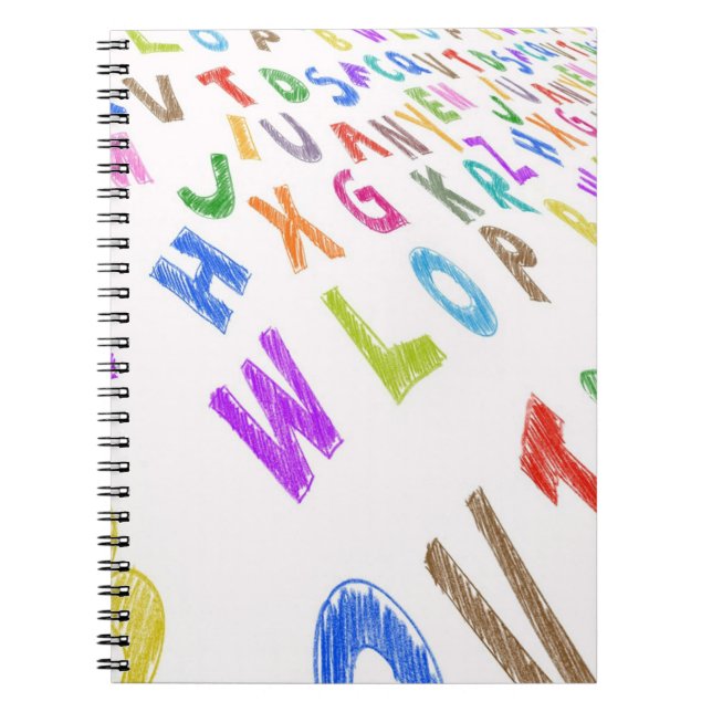 8.5x11 Spiral Notebook -Education Alphabet (Front)