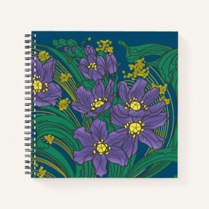 8,5x8,5" Art Nouveau Flowers Notebook