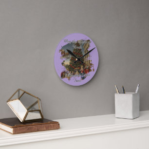 8" Acrylic Nativity Santa Christmas Clock
