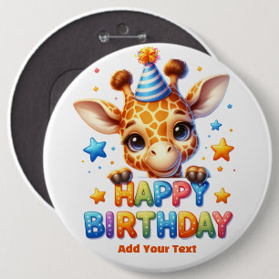 #8 Add Your Text /Happy Birthday 6 Cm Round Badge