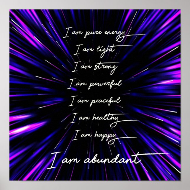 8 Affirmations for Abundance and Success Poster (Front)